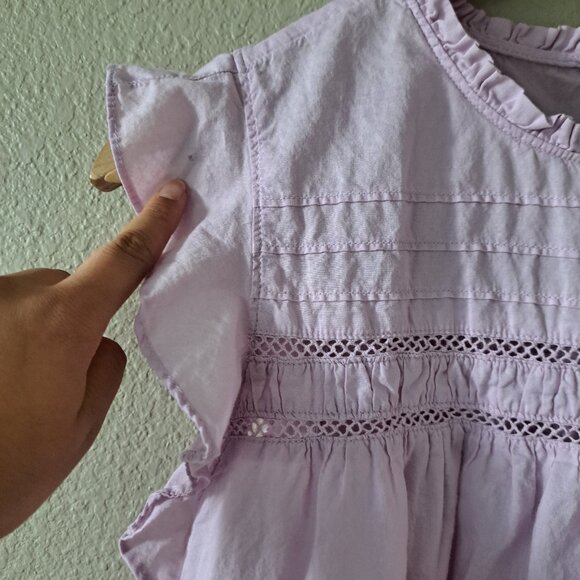 🩵Old Navy Lavender Lace-Trimmed Blouse with Capped Sleeves Size Small - Picture 8 of 8
